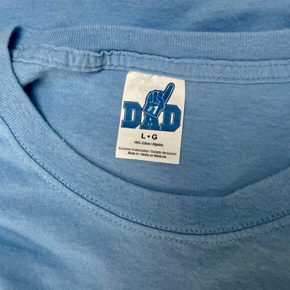 Funny Grandpa Tee Y2K Vintage Dad Shirt Men’s M Light Blue Graphic Retro - Picture 4 of 7